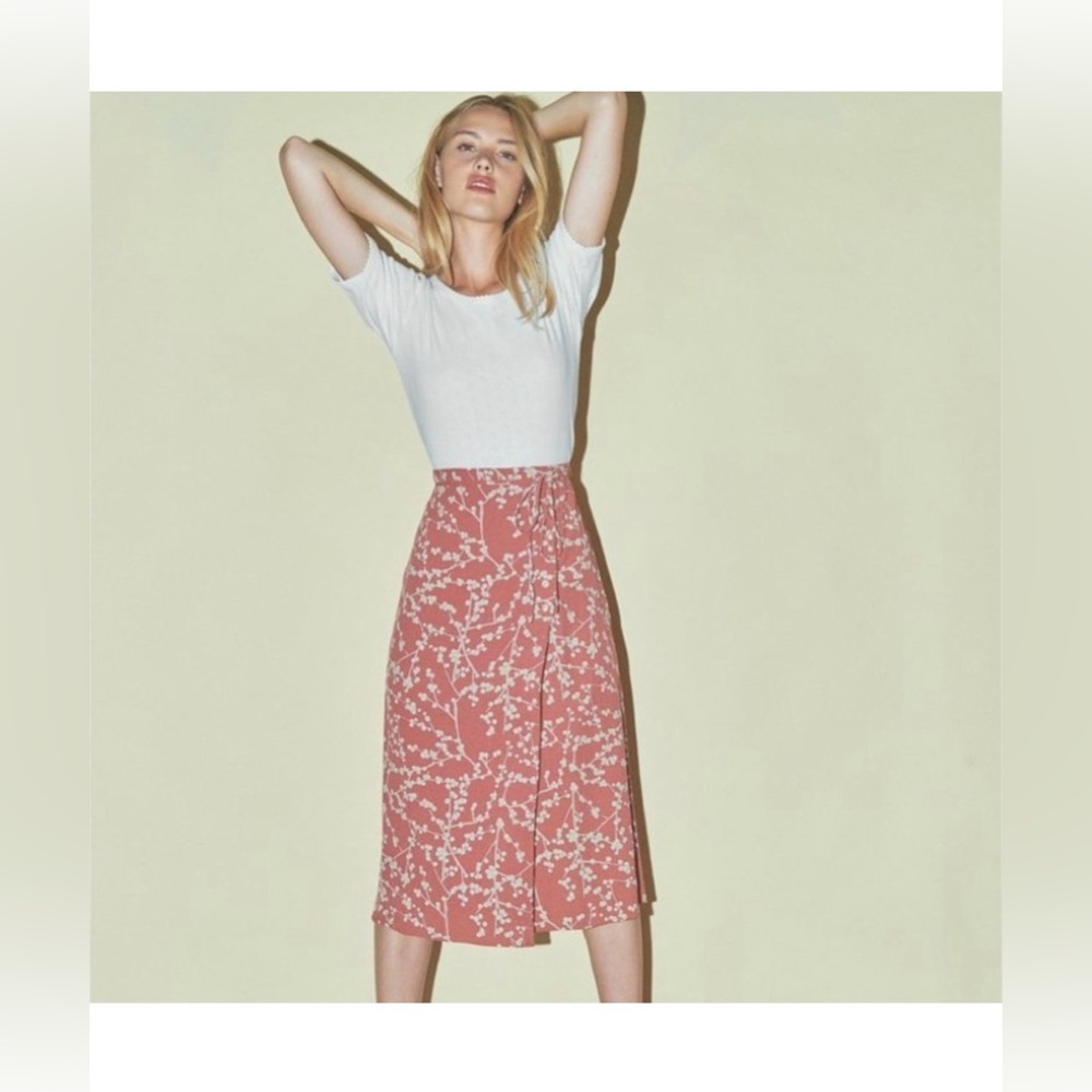 Rouje Gloria Skirt, Dusty Pink and Cream Floral, Fr36/US S/2